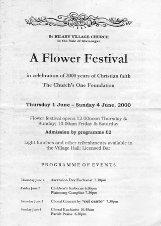 St Hilary Flower Festival programme